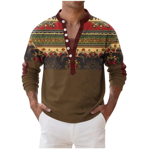 Mens Casual Manga Corta Botón Abajo Camisas Moda Impresa V-Cuello Botones Casual Tops para el Hogar Y el Uso Diario