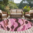 thumbnail image 4 of Round Rugs 7Ft, Pink Brown Ombre Round Area Rug Washable Indoor Throw Carpet, Geometric Modern Abstract Art Large Non Slip Circle Rug for Dining Room Playroom Home Decor Aesthetic, 4 of 8
