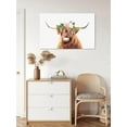AABERIC Highland Cow with Flower Crown Poster, Farmhouse Print, Rustic