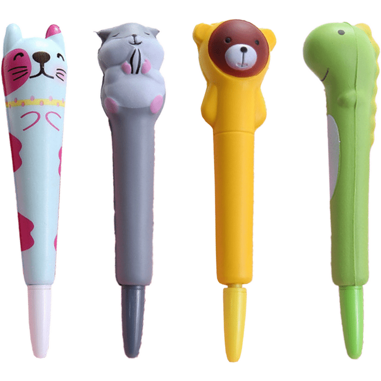 1PC Cartoon Fun Pens for Kids, Cute AnimalsPens Black Gel Ink Cool Pens for  Girls, Funny Writing Pens Teachers School Office Easter Day Gifts  Supplies(Random Style)
