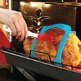 thumbnail image 5 of Turkey Lifter for Roasts and Chicken, Heat Resistant Silicone Non-Slip Grips, Heavy Duty Silicone Roast Lifter Roasting Tool for Thanksgiving Grilling Indoor Outdoor (Blue), 5 of 6