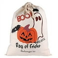 thumbnail image 6 of OurWarm 2pcs Halloween Trick or Treat Bags for Kids, Reusable Canvas Drawstring Tote Bag 17 x 14 Inch Spider Pumpkin Gift Sack Halloween Party Decorations, 6 of 9