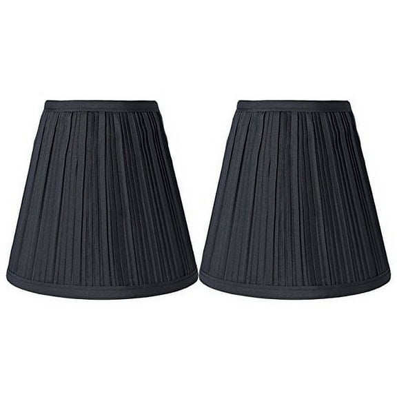 Urbanest 1101554 Black Mushroom Pleated Hardback Lamp Shades, Set of 2, 5x9x8.5 Inch (Spider)