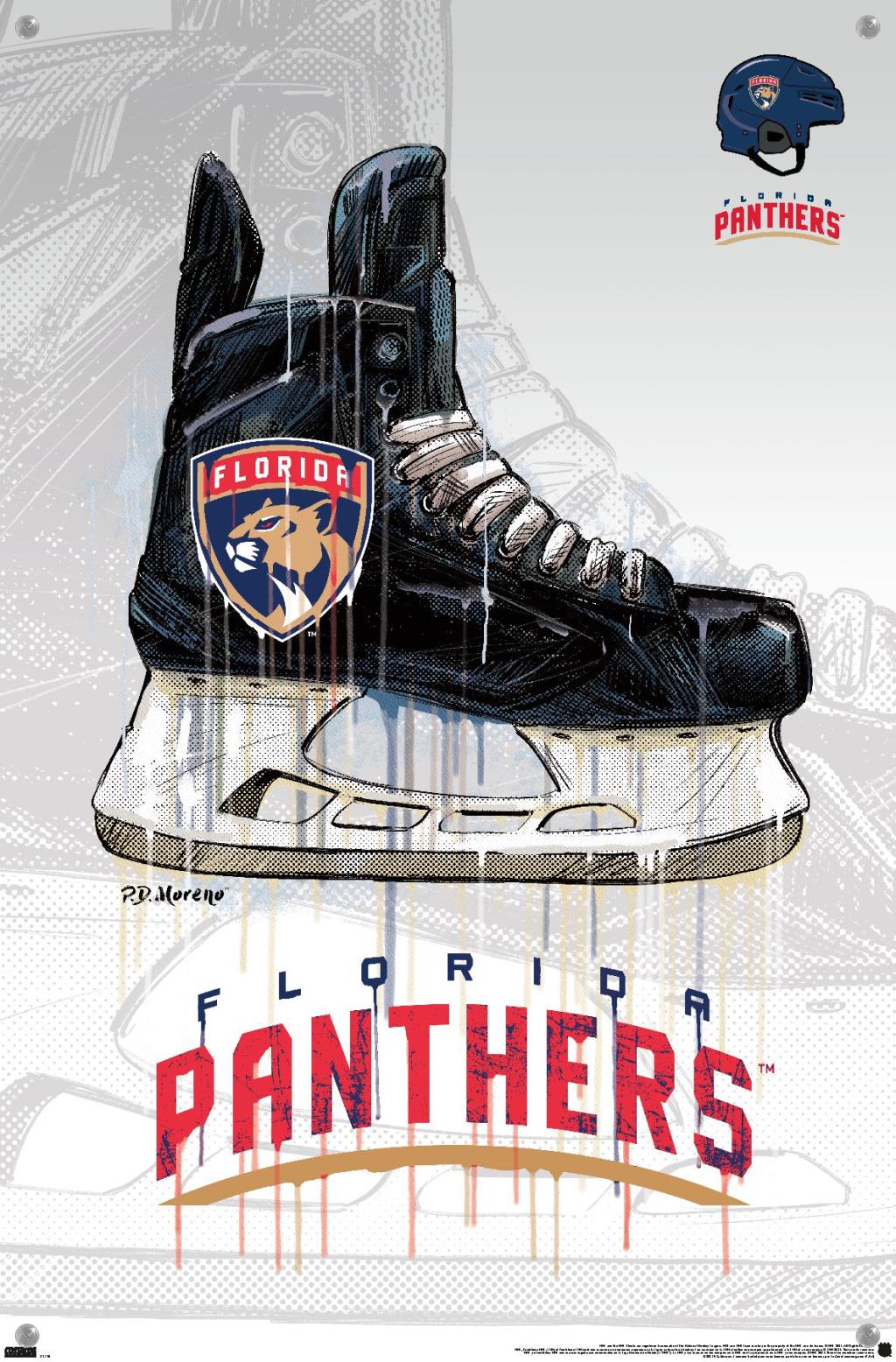 NHL Florida Panthers - Drip Skate 21 Wall Poster with Pushpins, 14.725" x 22.375"