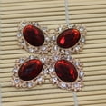 thumbnail image 4 of 10 Pieces Alloy Pearl Crystal Buttons Rhinestones Rhinestones Rhinestones , Dark Red, 30x25mm, 4 of 7