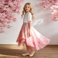 thumbnail image 2 of Levmjia Girls Tutu Skirt Kids Star Print Skirt Gradient Mesh Skirt Party Skirt Girls Lace Trim Skirt 110 - 170 Size Kids Layered Mesh Skirt for Girls Tutu Dress, 2 of 8