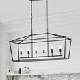 thumbnail image 4 of Warehouse of Tiffany Buelex 6 Light 48 inch Matte Black Lamp Post Lantern Style Iron Chandelier, 4 of 5