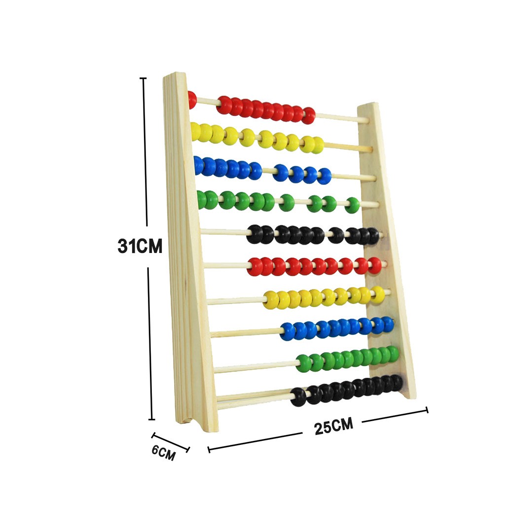 Wooden Counting Abacus  Beads Toy Counter Educational Math Toy Learning Kids