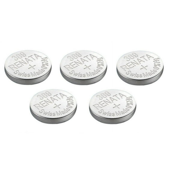 Renata Watch Battery Swiss Made Renata 389 or SR1130SW Or AG10 1.5V (5 Batteries, 389 or SR 1130 SW)