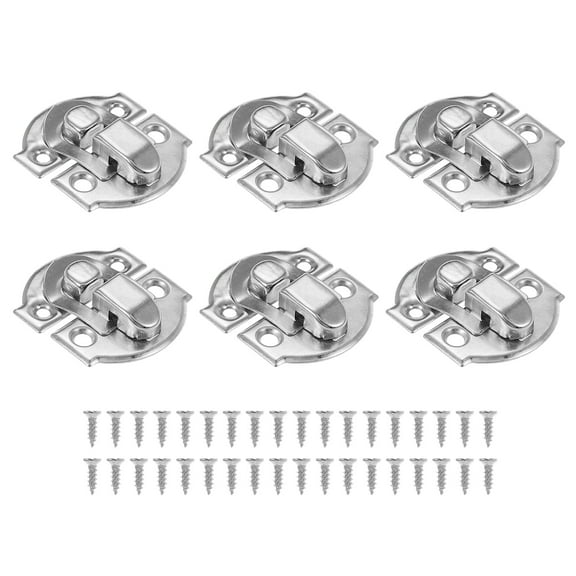 Small Metal Box Toggle Latch, 6 Pack Vintage Hasp Latch Lock Buckle Hardware with Mounting Screw, Silver