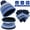 Blue, variant on 3 Pcs Kids Winter Gloves Hat Scarf, Toddlers Winter Knitted Set Thick Woolen Lining Cuffed Knitted Hat Circle Scarf Full Finger Gloves for Boys Girls