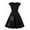DT-Gray, variant on Women's Embroidered Swing Dress-Short Sleeve-For Retro Outing-Black & Star Pattern