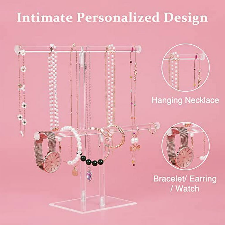 Acrylic Bracelet Display Stand Desktop Watch Necklace Headwear Storage  Holder Transparent Bangle Stand Display Organizer