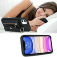 thumbnail image 4 of for iPhone 11 Case Wallet with Strap for Women - Crossbody Lanyard,Zipper Pocket,Credit Card Holder,Ring Stand - RFID Blocking Phone Wallet Case for iPhone 11 (6.1 inch,Black), 4 of 17