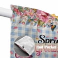 thumbnail image 4 of Swag Valance Curtains for Windows, Spring Gnomes Light Filtering Kitchen Curtains with Rod Pocket, Farmhhouse Floral Botanical Blue Plaid Window Treatment Valances for Living Room, 28x36 - 2 PCS, 4 of 9