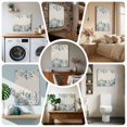 thumbnail image 6 of Ships Next Day Canvas Wall Art 16"x16", Christmas Eucalyptus Wood Framed Canvas Print Painting, Blue Poinsettia Vintage Winter Snowy Ready to Hang Picture Wall Decor for Home Bedroom Kitchen Office, 6 of 9