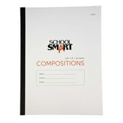 School Smart Stitched Cover Composition Book, Red Margin, 8 x 10-1/2 Inches, 48 Pages