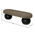 thumbnail image 2 of Pemberly Row Modern / Contemporary Rich Boucle Fabric Bowies Olive Bench, 2 of 7