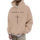 thumbnail image 2 of MHFRRA Sudadera con Capucha y Diseño de Jersey, Informal, Cómoda y Urbana para Creyentes Caqui, 2 of 3