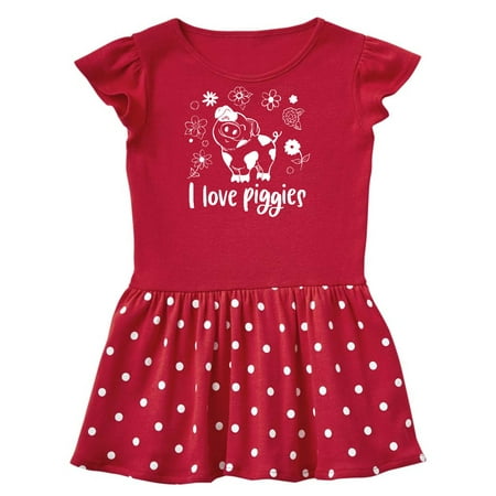 

Inktastic I Love Piggies Cute Pig and Flowers Gift Toddler Girl Dress