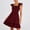 Wine, variant on Plcasen Women's Smocked Dresses Square Neck Elegant Tiered Boho Ruffle Shoulder Swing Flowy Summer Casual Mini Dress