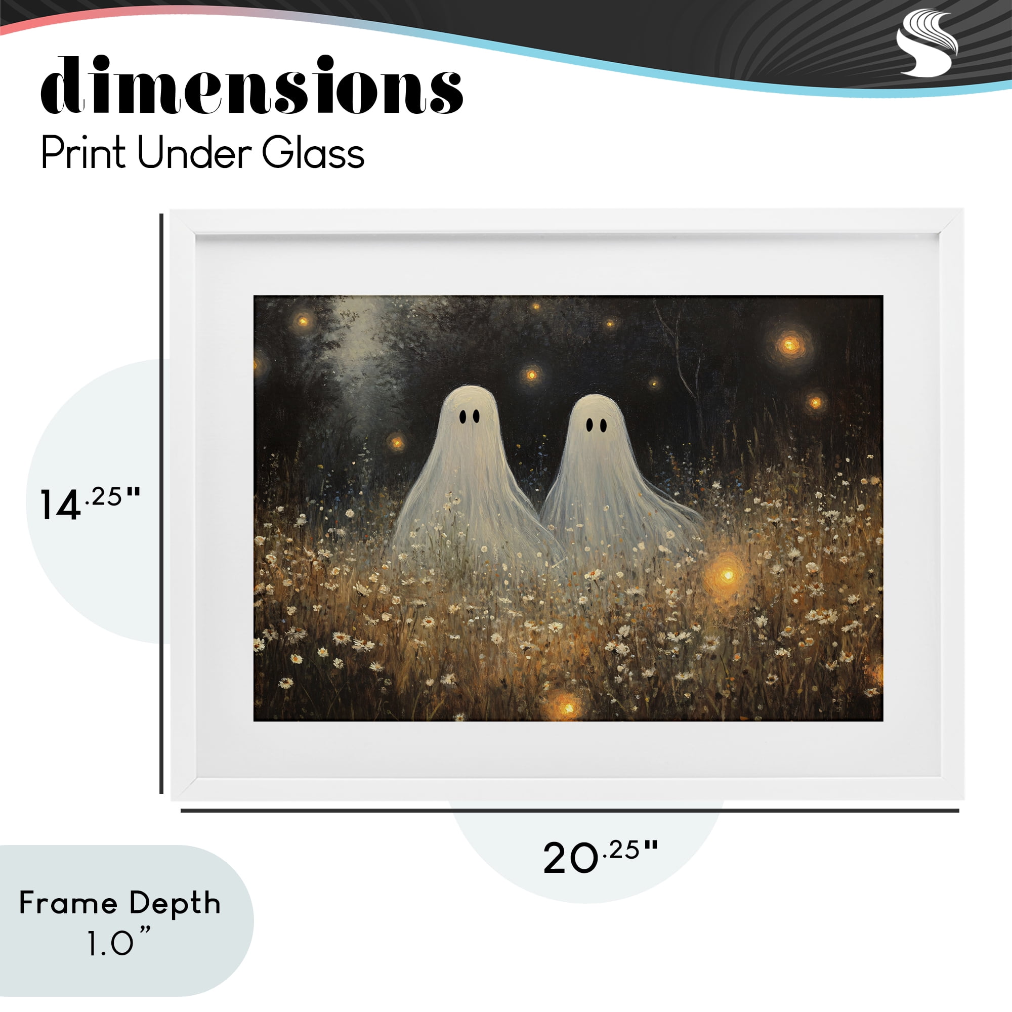 Stupell Industries Ethereal Ghost Twins White Framed Print Under Glass, design by Jacky Ngan
