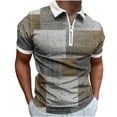 thumbnail image 1 of Tops de Algodón para las Mujeres con Cremallera de Manga Corta con Solapa Impresa Camiseta Suelta, Ligera Blusa de Cuello Redondo de Algodón de Imitación para el Hogar Y el Uso Diario, 1 of 5