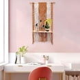 thumbnail image 1 of Estante colgante de pared de tapiz, tejidos de macramé bohemio, decoración de estante flotante, borla, decoración para gar naranja Baoblaze Estante de pared tapiz, 1 of 8