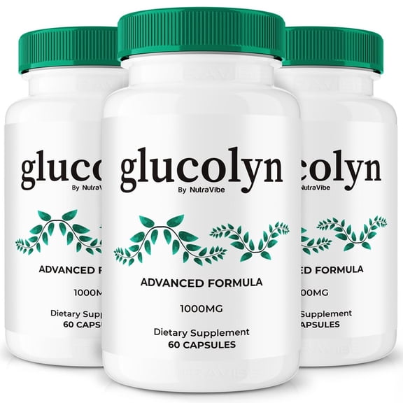 (3 Pack) Glucolyn – Original Formula with a Clean Blend to Support Healthy Circulation, Natural Energy & Balanced Levels | Just 2 Easy-to-Swallow Pills Daily (180 Capsules)