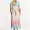 thumbnail image 4 of Puntoco Vestido Midi De Moda Para Mujer Vestido Con Cuello Redondo Y Manga Corta Con Dos Bolsillos En Capas Con Estampado Degradado Tie Dye Beige Xxl,Regalos Para Mujer Joven, 4 of 6