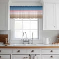 thumbnail image 3 of Pink Blue Brown Valance Curtains for Kitchen/Living Room/Bathroom/Bedroom Window, Rod Pocket Small Topper Half Short Window Curtains Voile Sheer Scarf, Farmhouse Gradient Wooden Plank Art 42"x18", 3 of 8