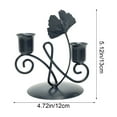 thumbnail image 3 of European Romance Iron Fireplace Candelabra Candle Holder, 2 Arm Pillar Candle Holder Set, Shabby Chic Table Centerpieces for Home Christmas Valentine's Day Black, 3 of 6