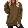 thumbnail image 3 of Gyexs Womens Oversized Hoodies with Thumb Hole Casual Long Sleeve Pullover Sweatshirts Y2k Clothes Fall Fashion Outfits 2025, Coffee, Size XXL, 3 of 9