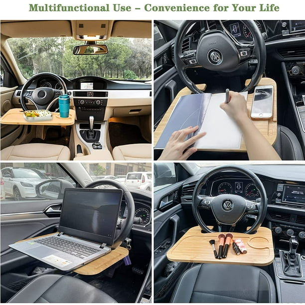 Steering Wheel Tray,Car Desk for Writing,Laptop,Tablet,iPad or Notebook  with Pen Slot,Food Eating Table Trays,Fit Most Vehicle Steering Wheels(Pink)