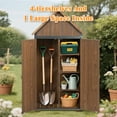 thumbnail image 6 of Tcbosik 67"H Outdoor Storage Shed with Floor, Tool Cabinet with Shelves and Lockable Doors for Outside, Garden, Patio, Lawn, Backyard, Brown, 6 of 10