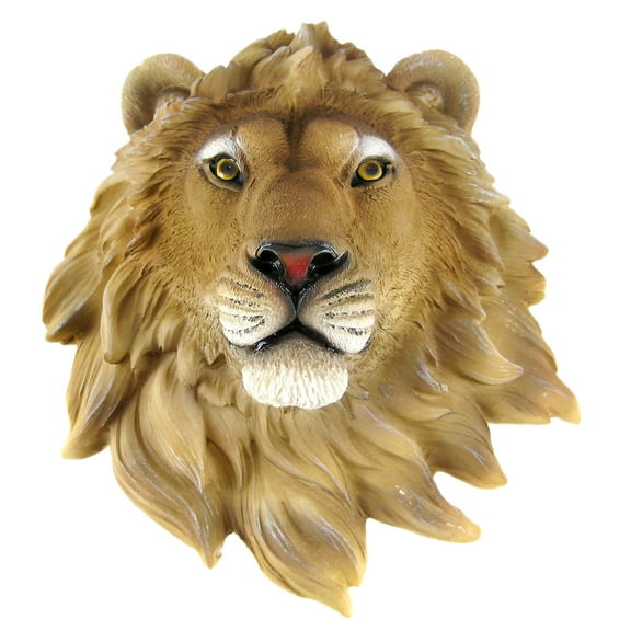 African Lion Head Mount Wall Statue Mini Bust Leo 9.5 In.