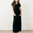 thumbnail image 2 of EnJoCho Boho Maxi Dress for Teen Girls, Girls Maxi Dress Short Sleeve Casual Holiday Summer Dress with Pockets for 5-14 Years, 2 of 3