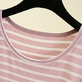 thumbnail image 4 of TODOZO Modal Striped T Shirts for Women Womens Short Sleeve Tops Striped Short Sleeved T Shirt for Women In Summer Worn Large Size To Show Off Weight. Half Sleeved Knitted Base Shirt, 4 of 7