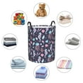 thumbnail image 4 of Susaid Watercolor Marine Animals Print Waterproof Oxford Cloth Storage Circular Laundry Hamper BasketCapacity for Home-Medium, 4 of 6