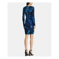 thumbnail image 3 of AMERICAN LIVING $79 Womens New Blue Floral Print Long Sleeve Sheath Dress 14 B+B, 3 of 4