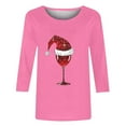 thumbnail image 4 of ZRGHAOYLQ Christmas Wine Glasses Graphic Shirts Womens Christmas 3/4 Sleeve T Shirts 2025 Comfy Crewneck Casual Loose Pullover T-Shirts, 4 of 4