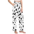 thumbnail image 2 of Dailycode Women's Pajama Pants Wide Leg Lounge Pj Bottoms With Pockets Cartoon Doodle, 2 of 7