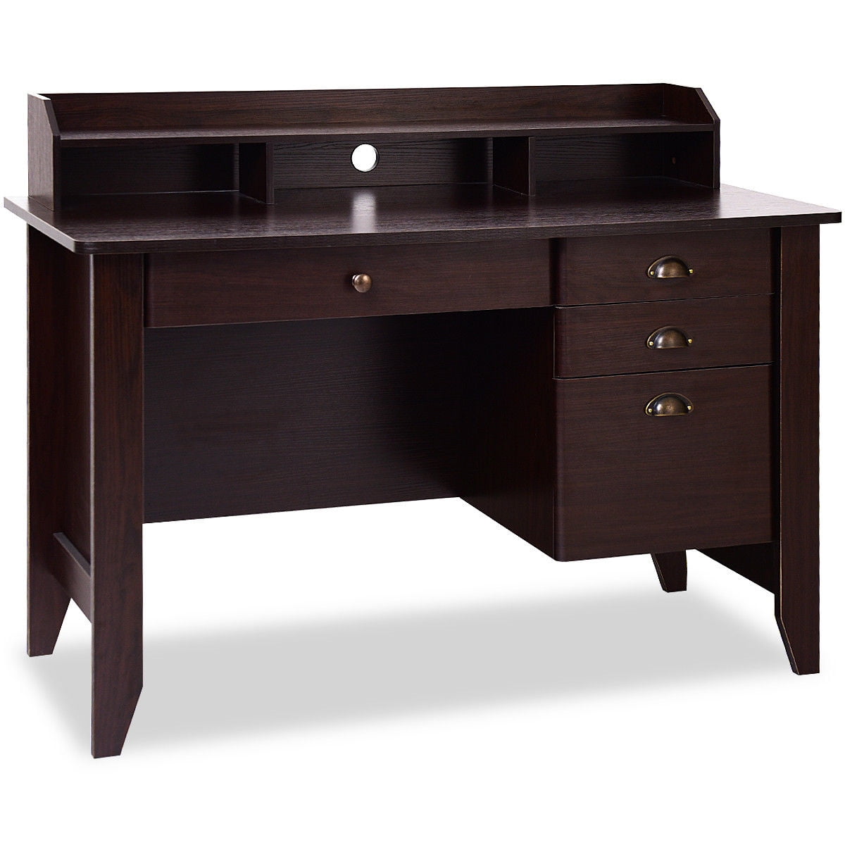 Costway Computer Desk PC Laptop Writing Table Workstation Student Study Furniture Brown