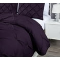 thumbnail image 6 of Chezmoi Collection Berlin Purple Pinch Pleat King Comforter Set, 3-Piece, Soft Pintuck, Lightweight All Season Microfiber Bedding, 6 of 9