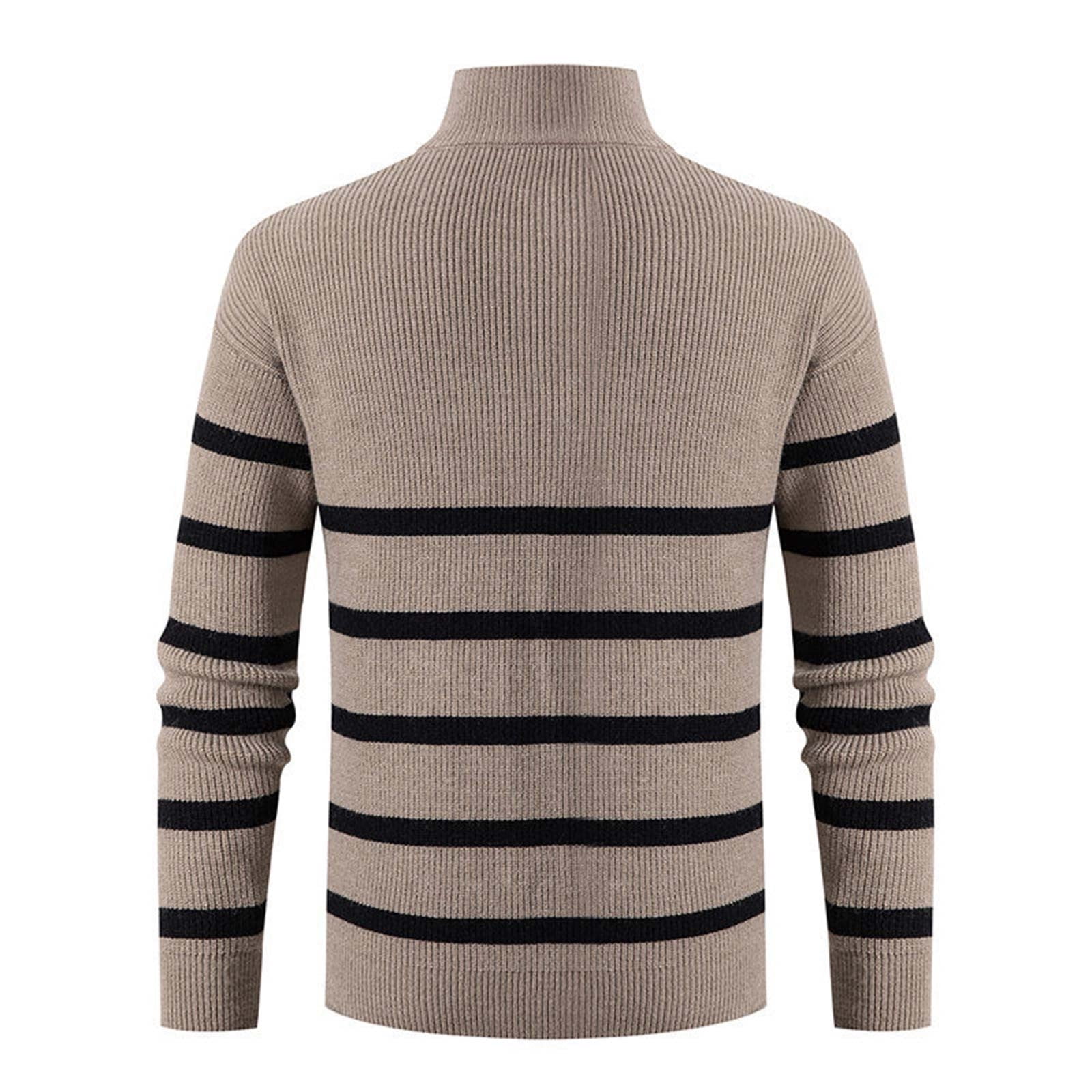 Haoxianjian White Sweater Orange Sweater Men'S Half Zip