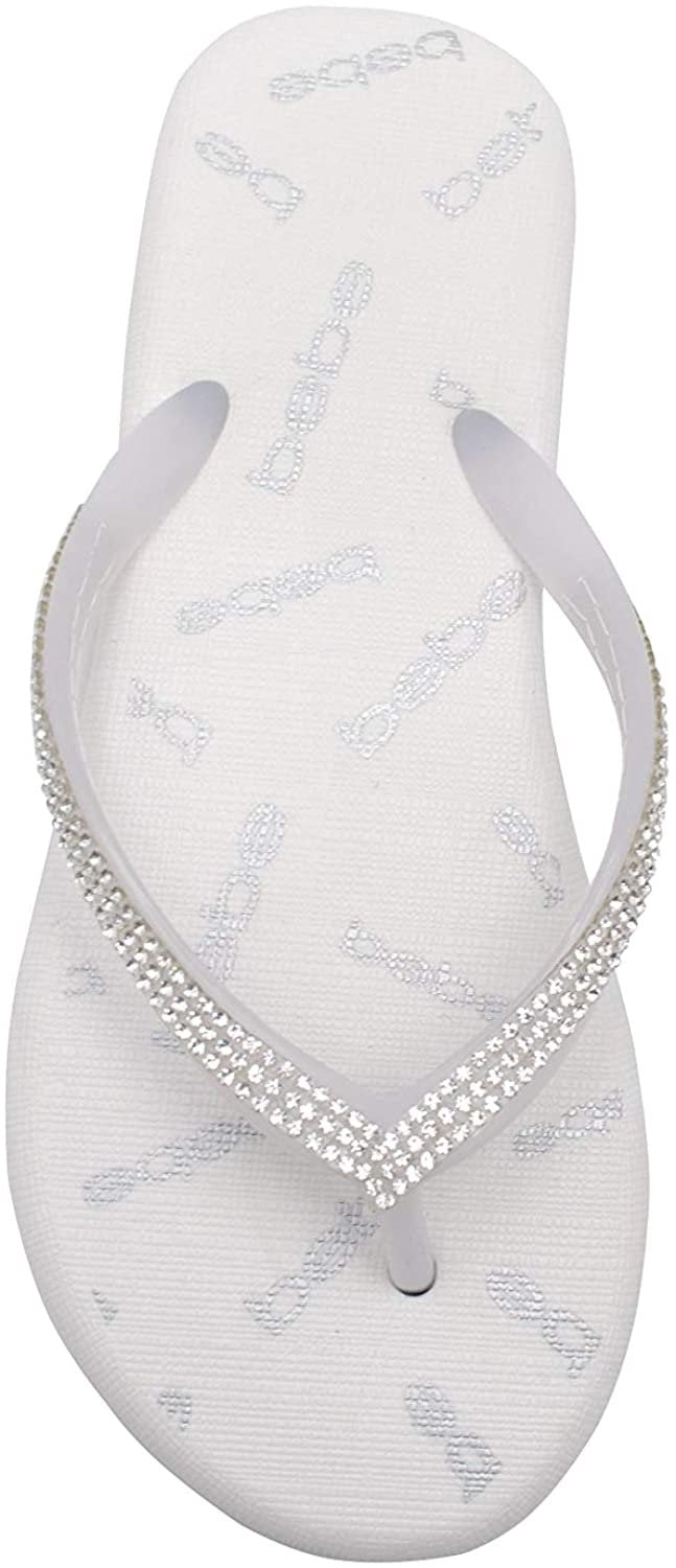 bebe flip flops rhinestone
