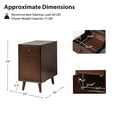thumbnail image 4 of 26" Modern Wooden End Table End Table Set of 2 with Charging Station Tray and Storage Shelves Walnut, 4 of 9