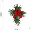 thumbnail image 3 of YujiCraft Artificial Christmas Wreaths,20*18 Inch Christmas Cross Wreath Adorned with Red Bows and Branches, for Front Doors Outdoor Windows Interior Walls Fireplace Mantels Holiday Decor,, 3 of 5