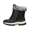 thumbnail image 2 of Miluxas Women's Snow Boots Waterproof Winter Boot Clearance Walking Comfortable Hiking Outdoor Lace-Up Booties Lined Mid Calf Warm Shoes Black 7.5(38), 2 of 5
