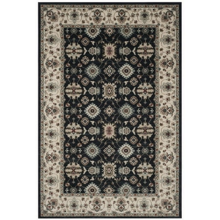 Safavieh Lyndhurst Collection Traditional Oriental Round Area Rug-Color:Navy/Creme Shape:Medium Rectangle Size:6  x 9 Safavieh Lyndhurst Collection Traditional Oriental Round Area Rug